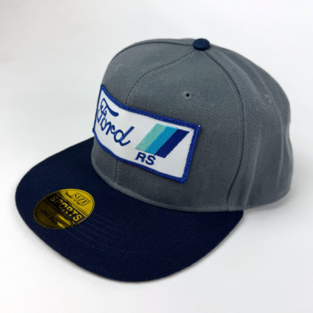 Grey and navy vintage cap with original Ford RS patch on front.