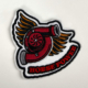 Embroidered Racing Relics “Horse Power” patch featuring a winged turbocharger design.