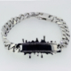 Racing Relics The Gap Bracelet – 925 Silver – engraved racing quote with oil-drip detail