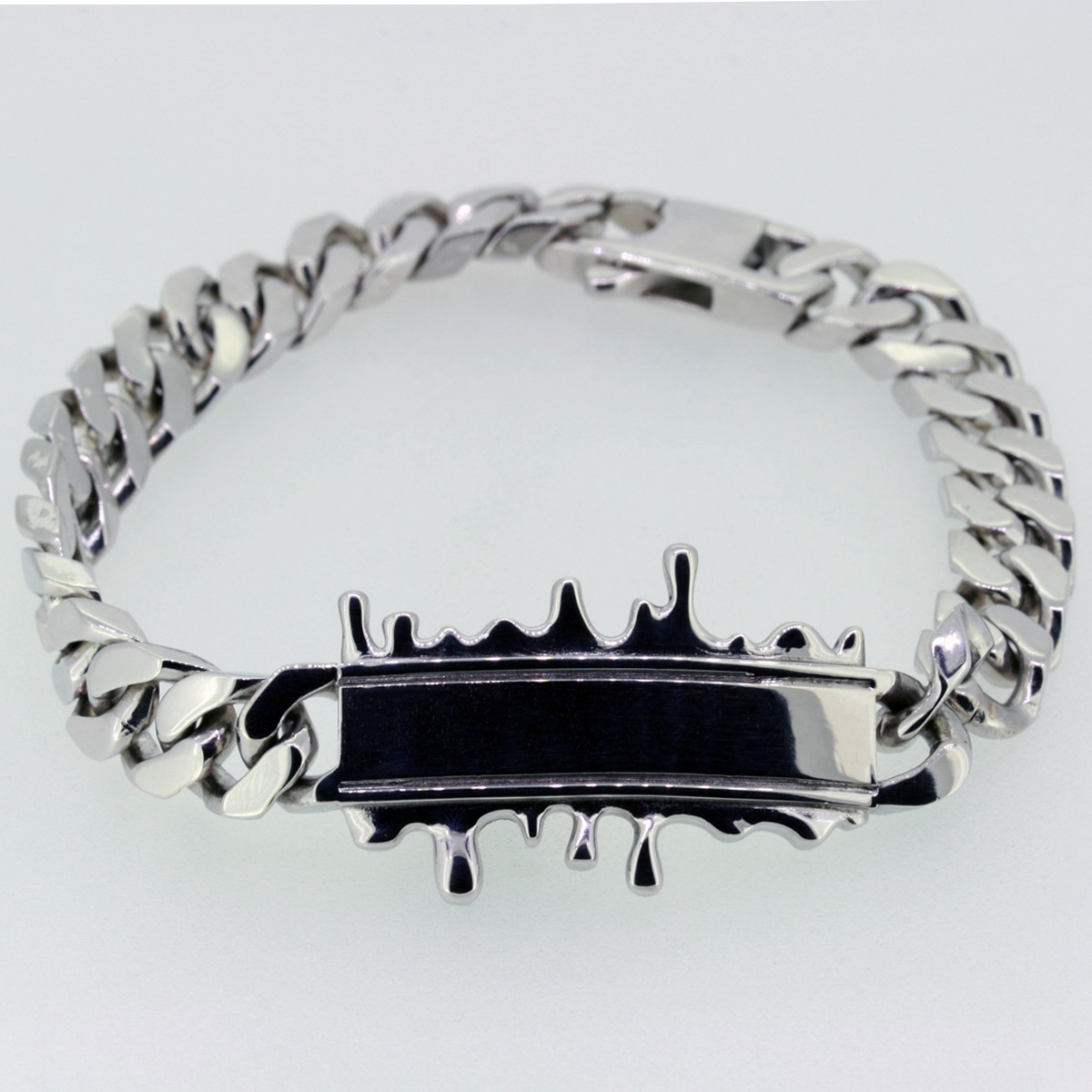Racing Relics The Gap Bracelet – 925 Silver – engraved racing quote with oil-drip detail