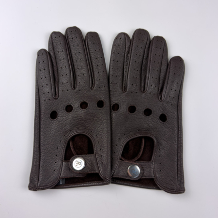 Leather driving gloves with perforated detailing – Apex Driver Gloves by Racing Relics